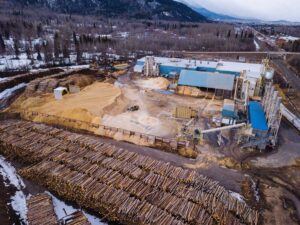 Smithers pellet log yard March 2021