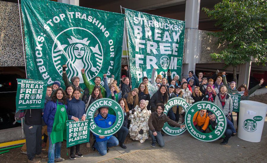 Starbucks activists cheering