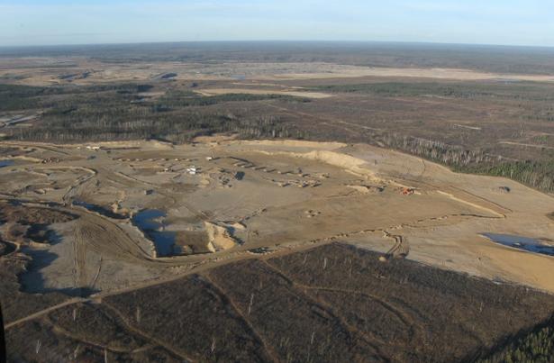 Clear cut land for tar sands mining