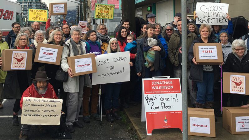 Activists rally outside Minister Wilkinson's office