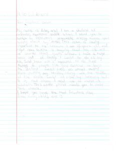 hand written letter to lulu by Ruby W