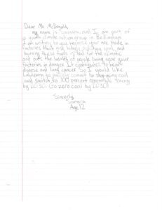 hand written letter to lulu by Samara