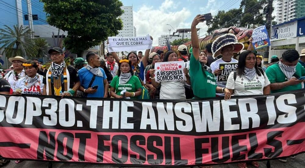 Indigenous rally at COP30
