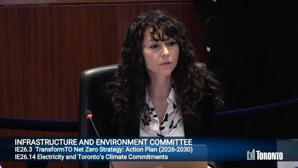 Stand.earth Climate Campaigner Lana Goldberg speaks at a City Council meeting