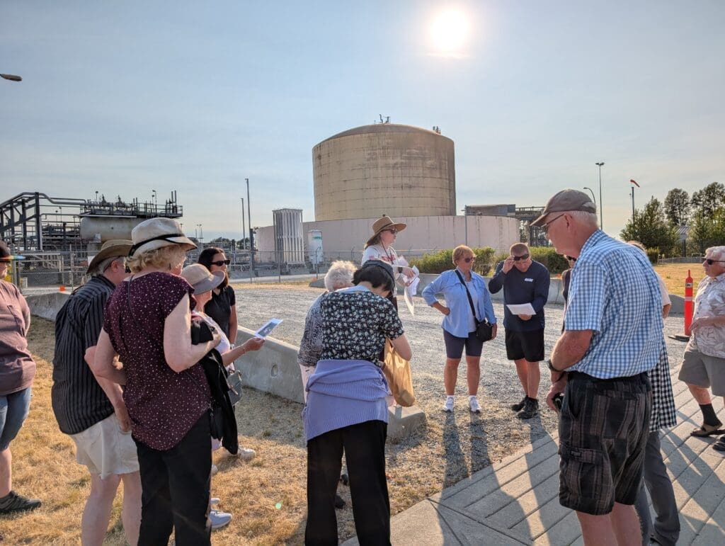 A group of people outside the Tilbury LNG site