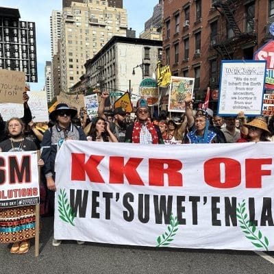 Chief Woos Chief Na'Moks at the March to End Fossil Fuels_Sept 17 2023