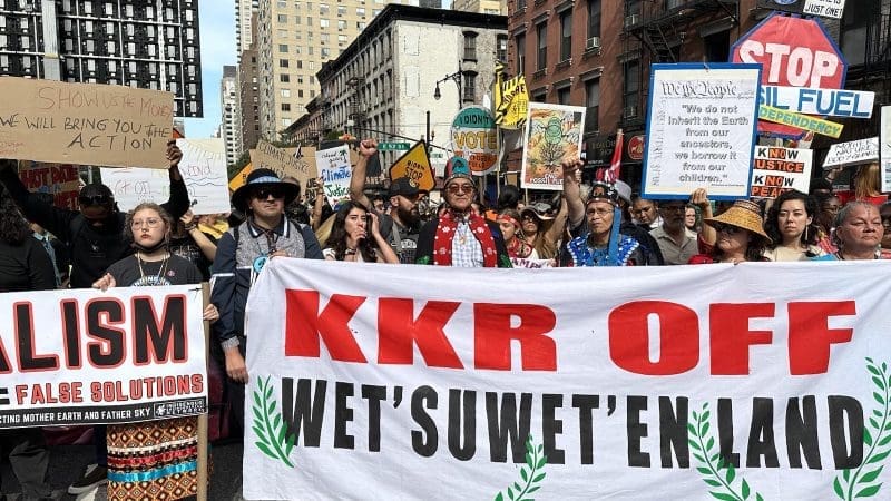 Chief Woos Chief Na'Moks at the March to End Fossil Fuels_Sept 17 2023